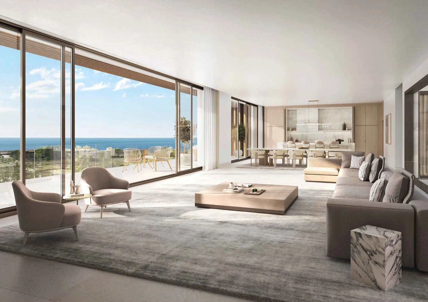 Sea-facing living room in a Y Views villa by ORA